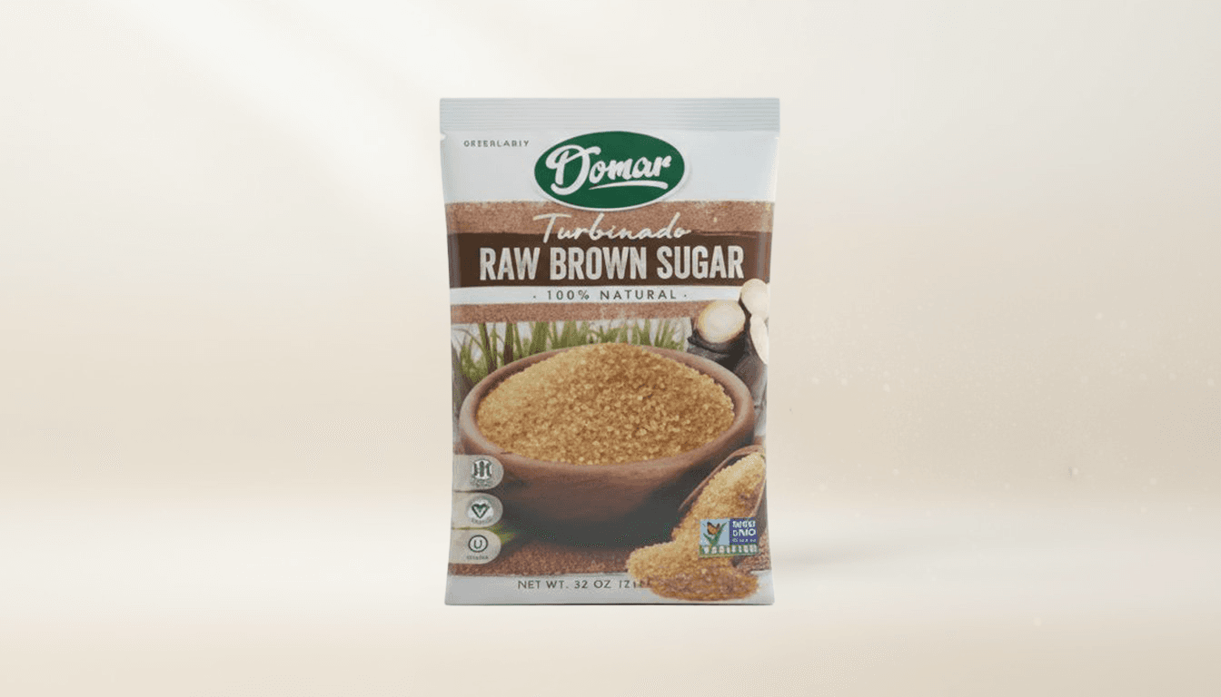 Turbinated raw sugar crystals